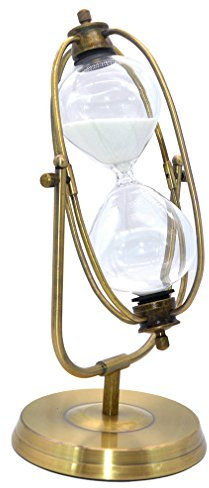 Clessidra di vetro con sabbia, per decorare la tua cucina o per le lezioni, in bronzo, Rotating White in 60 Mins, 60 Mins