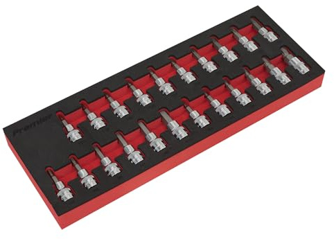 Sealey AK6243 22PC 3/8Sq Drive TRX-Star*/Hex/Spline Socket Bit Set