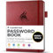 Clever Fox Passwortbuch mit Registerkarten - Adress- und Passwort-Organisationsbuch mit alphabetischen Registerkarten - Kleines Passwortbuch für Computer- und Website-Logins, Weinrot