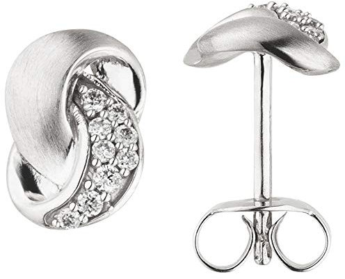 Jobo Damen-Ohrstecker aus 14 Karat 585 Weißgold mit 18 Diamanten
