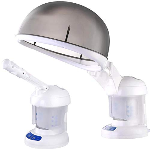 Beltom® Vaporizador facial y para el cabello con ozono y aromaterapia casco de peluquero - Vaporizador de pelo y facial
