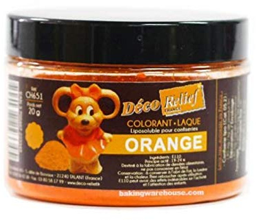 Déco Relief - Colorant Alimental en poudre libre – Orange à haute concentration 20 g
