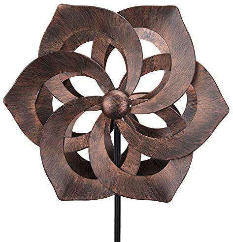 Metal Wind Spinner Outdoor, Dual Rotation Windmill Kinetic Garden Sculpture