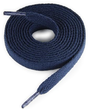 CCSOFTIME Flat Navy Blue Shoe laces for Trainers Converse Air Force 1,Replacement Sneaker Laces for Sport Shoes,Casual Shoe,Wide 8mm Laces for Men Women Kids Adult,(1Pair-Navy Blue-100cm)
