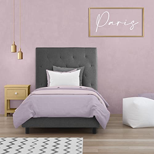 OnNuvo Letto Paris Singolo 80 x 190, Grigio Ardesia, Sistema Doghe Antirumore, INDIPENDENTI Rinforzate, Materiali e Finiture PREMIUM, Montaggio Facile e Veloce
