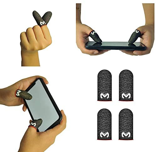 4 Paquetes Dedales Gamer, Witbicg Pubg Dedales Para Jugar Al Movil Gaming Tacto Perfecto Sedoso Resistente Al Sudor Perfecto Para Pulgar y El Dedo Índice,Compatible Con Todos Los Dispositivos Móviles