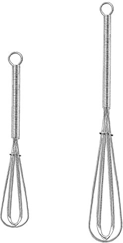 Set di 2 fruste professionali Plus in acciaio inox, con manico per miscelazione, frusta a a sfera, 12,7/17,8 cm, con manico per miscelazione, frusta