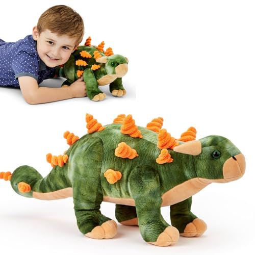 Zappi Co Weich gefülltes Kuscheltier für Kinder Ankylosaurus Plüschtier (51cm Länge) Safari-Tiere Kollektion Plüschteddy Neugeborenes erstes Kind