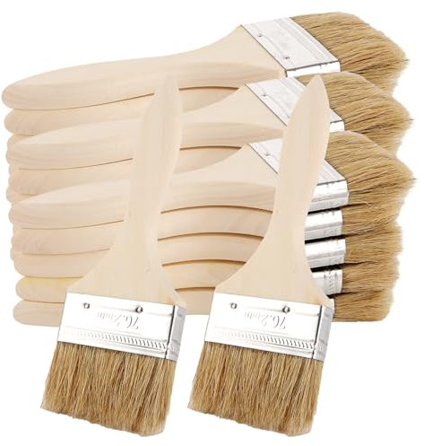 LDXDRU Lot de 20 pinceaux plats - 70 mm de large - Pinceau de peinture - Pinceau à poils - Pinceau pour lasure pour bois extérieur - Pinceau plat pour vernis - Pour vernis, vernis, huiles, peintures