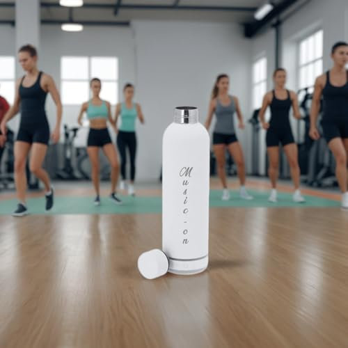 Borraccia Termica in Acciaio Inossidabile 540 ml con Altoparlante Bluetooth 3W integrato, Personalizzabile con incisione Nome al laser. Idea Regalo. Bianca o Nera