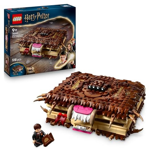 LEGO Harry Potter Chomping Monster Book Of Monsters – Interactive Toy with Pull-Back Motor & Chomping Mouth – incl. Neville Longbottom Minifigure - Gift for 9+ Year Old Boys, Girls & Fans - 76449