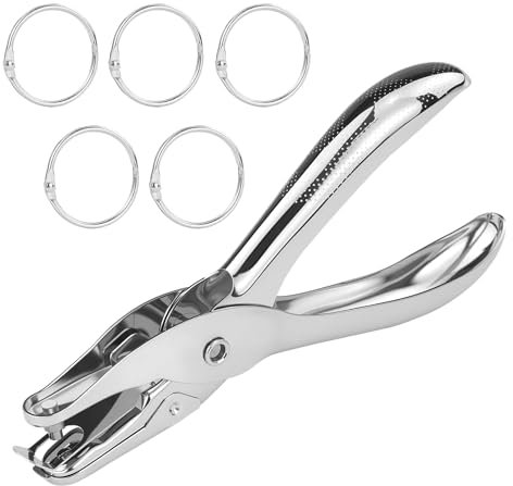 1 punzonatrice singola, 3 mm, pinza per fori rotondi, pinza in metallo, argentata, per carta, foto, biglietti di auguri