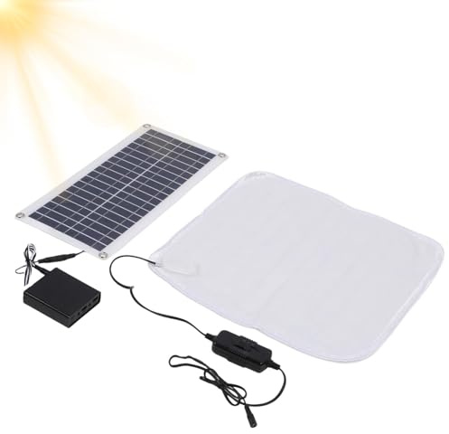 Chauffage solaire pour animaux de compagnie - 100 W - Tapis chauffant imperméable pour chats et chiens - Lit chauffant réglable pour l'hiver - Chauffage électrique 12 V - Chargeur de lit chaud à piles