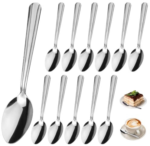 Cucchiaini da Caffè 12 Pezzi,15CM Cucchiaino da Tè in Acciaio Inox,Cucchiaini da Dolce/Cucchiaio da Cena/Cucchiaini Caffe Piccoli per Casa/Cucina/Ristorante,Lucida a Specchio,Lavabile in Lavastoviglie