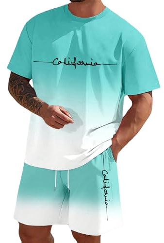 Mens Shorts and Shirt Sets String Vests for Men Uk Men's Tracksuits Tracksuit Short Sleeve 2 Piece Set Casual Suit Breathable Loose T-Shirt Summer Clothes T Shirts Co Ord T-Shirts Holiday