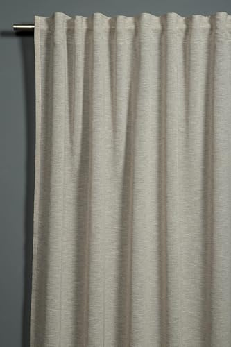 Sehlbach Tenda pronta per l'uso con fettuccia, Effetto lino, Beige, 140 x 175 cm, Coprenti, Traslucide, Combinazioni versatili, Certificato Oeko-Tex, Facile da applicare