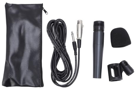 Jectse Ensemble de Microphone Cardioïde Dynamique câblé pour L'amplificateur de Mélangeur en Haut-parleurs Actifs, Pas D'enregistrement de Latence, Moins D'interférence pour Les Applications