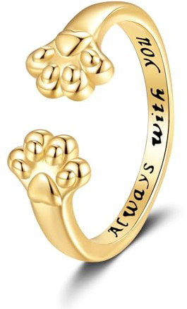 Deyanse Bague d'étreinte pour femme en argent avec cœur, chien, ange, patte, maman, bébé, bague d'amitié ouverte avec zircone, cadeau avec carte de vœux