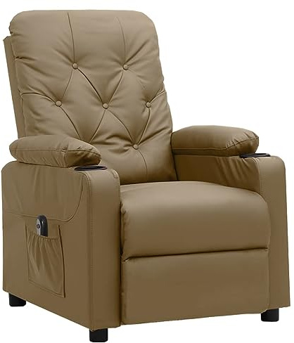 Vorpalize Poltrona relax elettrica in ecopelle con motore elettrico, 3 posizioni sdraiate, 78,5 x 93 x 96,5 cm, poltrona per TV, soggiorno, sedia da giardino, alternativa per lounge e balcone, colore