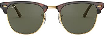Ray-Ban Unisex-Adult's RayBan Clubmaster Sunglasses, Tortoise Frame with Gold Rim and Polarized G-15 Lenses, 49