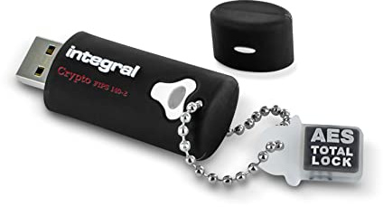 Integral 8GB Crypto-140-2 256-Bit 3.0 USB Stick verschlüsselt - USB Stick Passwort geschützt FIPS 140-2 Level 3 zert.Robustes, dreilagiges, wasserdichtes Design XTS-AES
