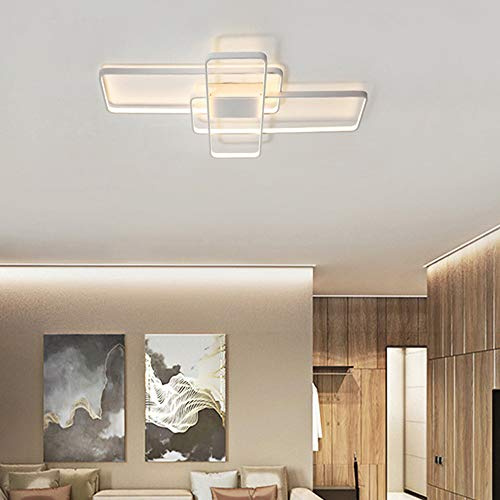 LED Lampada da soffitto Camerada letto Led Plafoniera Soggiorno Rettangolo Luci Decorative Dimmerabile Soffitto Lamp Moderno Quadrato Design Lampadari per Sala da Pranzo Ufficio Cucina 65W 5850lume