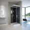 HOME DELUXE - Komplettdusche WAVE S - Schwarz, Maße 90 x 80 - inkl. Radio, Regendusche und komplettem Zubehör I Fertigdusche, Dusche, Duschtempel
