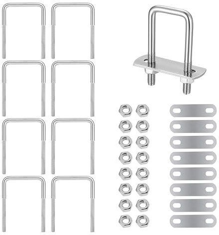 8 Piezas Pernos En U M6, 50x80 Mm Tornillos En U Con Marco De Tuerca Y Pernos De Sujeción, Acero Inoxidable 304 Para Remolque De Automóviles, Reparación De Barcos