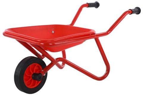 YHWKGZ Carretilla de Obra, Carro de Jardín de Metal for Niños, con Empuñaduras de Goma, Carretilla de Jardín de Fácil Carga y Descarga, Niños Interiores/Exteriores(Rosso)