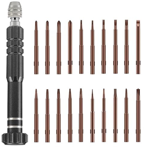 Set di Mini Cacciaviti 20 in 1, Set di Cacciaviti Meccanici di Precisione, Multifunzione Kit Strumenti di Riparazione Occhiali, Smartphone, Tablet, Orologi