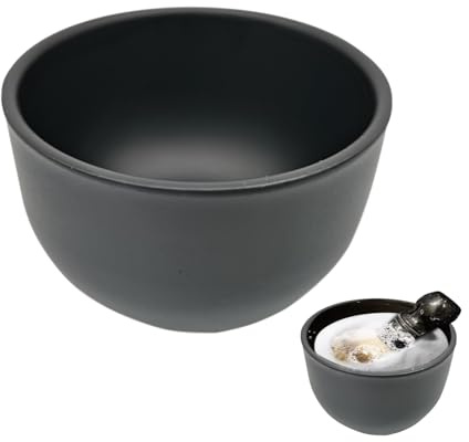 Ciotola da barba, ciotola per schiuma da barba, contenitore per barba, ciotola da barba, ciotola da barba in acciaio inox, tazza da barba, per la rasatura a casa, dal parrucchiere e nel salone (nero)