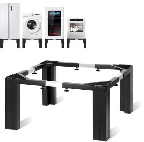 Vkechh Verstellbare Waschmaschinen mit Skala, Untergestell Beweglich Sockel, Trockner Sockel Untergestell Podeste & Rahmen für Gefrierschrank（50-80CM Einstellbare）