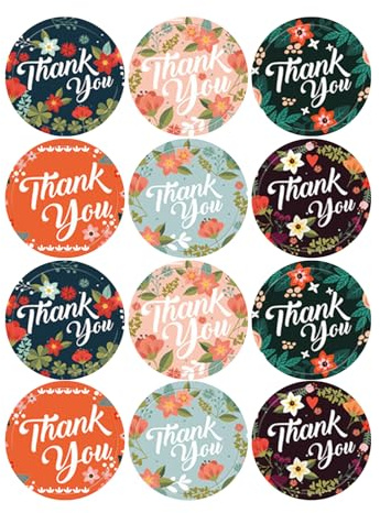 PEAPIN 360 Pcs Thank You Stickers, Round Labels for Small Business | Self-adhesive paper labels for packaging, envelopes, gift bags, weddings, parties and customer orders.