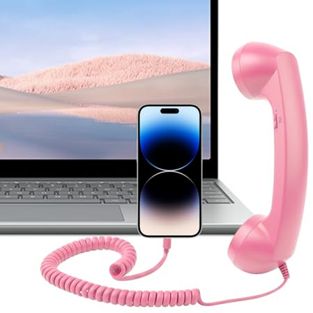 Generico Retro Telefonadapter | Bekväm Retro Typ-C Med Mikrofon - Mobiltelefon Adapter för Fast Telefon, För Kontor Resor Sängbord Badrum Vardagsrum School Sjukhus