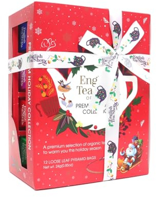 English Tea Shop® | Confezione Tè Natale Sapori delle Feste | Cofanetto Regalo 12 Piramidi Tè | Miscele Natale Gusti Assortiti