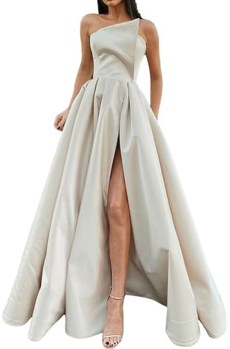 Vestito Da Cerimonia Donna Abiti Da Cerimonia Lunghi Eleganti Rosso Principessa Vestiti Sera Lungo Abito Allattamento Elegante Raso Blu I Verde Salvia Lilla Bianco Taglie forti Gli Cocktail Xs