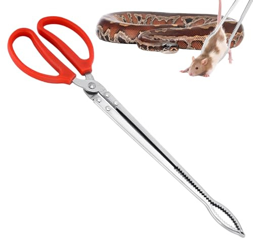 Snake Feeding Tongs - Extra Long Stainless Steel Tweezers with Non-slip Handle for Feeding of Snakes | Steel Reptile Tong | Tools For Hold Worm, Anti-Skid Tongs | for Snake Tortoise Lizard