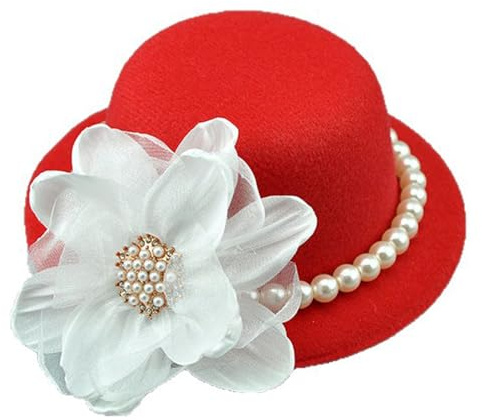 Uqezagpa Elegante sombrero de tela tradicional para adultos y niños, permanente, antideslizante, horquilla tradicional de tela, rosso, Talla única