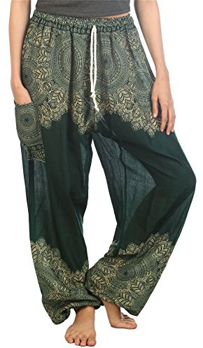 Lofbaz Women's Floral Eye Boho Harem Pants Bohemain Hipster One Size
