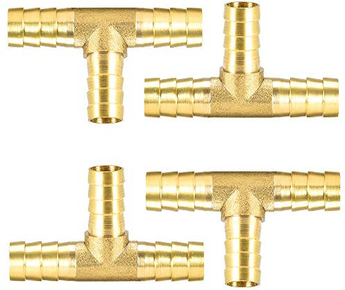 JUN-H 4Pcs 10mm Connettore In Ottone A 3 Vie Connettore Prolunga Tubo Connettore Tubo Da Giardino Connettore Tubo Aria Compressa Connettore Tubo Carburante Raccordo A T