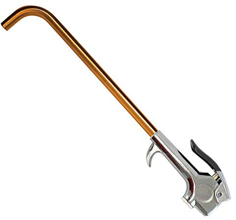 Air Bender Blow Gun, Bent 90 Degree Air Blow Gun, Anodized Aluminum with 1/4 NPT Air Compressor Accessory - Innovative Products of America #8056, Orange