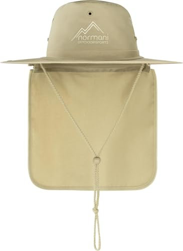 normani Buschhut Outdoor Schlapphut Outback mit abnehmbarem Nackenschutz Farbe Sand Größe 3XL/65