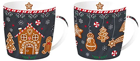 Easy Life Confezione da 2 tazze da 35 cl, in porcellana fine