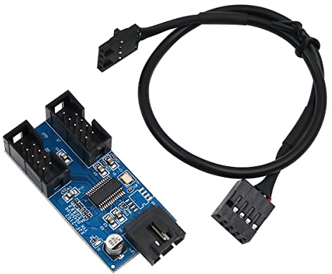 POFET Motherboard USB 2.0 9pin Header 1 a 2 Extension Hub Splitter Adapter