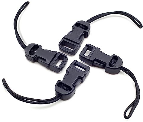 Padwa Lifestyle 4 Stück Schnellspanner Kameragurt QD Loops Connector Adapter - Kamera Schnellspanner Clip kompatibel für alle kompakten Digitalkameras, Ferngläser, Drohne Fernbedienung und USB-Stick