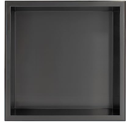 Thermopanel 304 Stainless Steel Recess Shower Niche - Noir Black (305 x 305 x 103mm) - Waterproof Modern Space Saving Shower Storage
