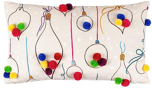 Heya Home Festive-Val Baubles Polyester Cushion