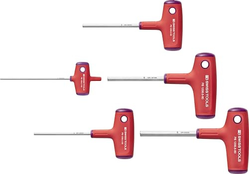 PB Swiss Tools Set di cacciaviti con impugnatura a T PB 1555 | 100% Swiss Made | Set di 5 cacciaviti esagonali con impugnatura a T, dimensioni 3-8 mm