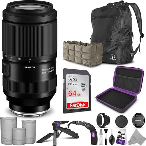 Tamron 70-180mm f/2.8 Di III VC VXD G2 Lens for Sony E-Mount Full Frame Mirrorless Cameras with Altura Photo Advanced Accessory and Travel Bundle