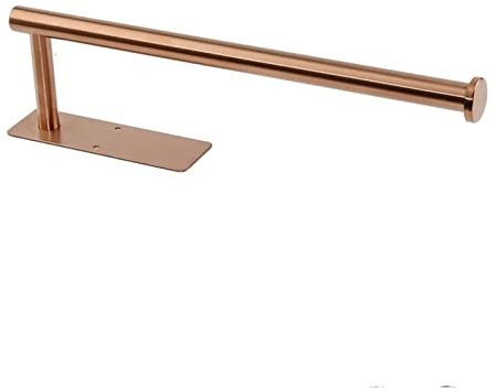 Towel Holder Under Cabinet, Self Adhesive or Drilling Paper Towel Holder Under Cabinet with Screws Aluminum Paper Towels Rolls for Kitchen, bathroom, Washroom (Color : Rose Gold)
